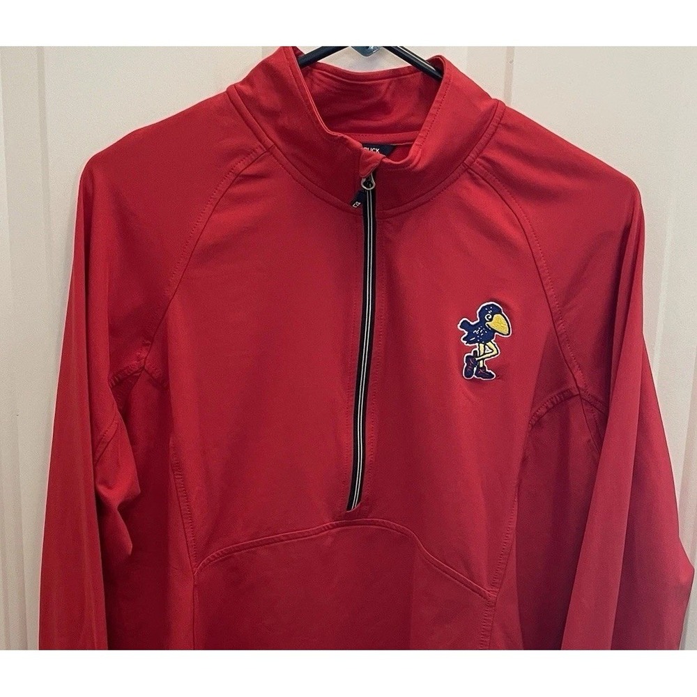Kansas Jayhawks College Vault Cutter & Buck Adapt 1/2 Zip Pullover Womens L